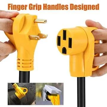 Facon 30Amp Male to 50Amp Female RV Power Cord Suitable for 50Amp RV, RV Power Adapter with Easy Handle RV Electrical Converter Cord Cable, 12Inch Length, for RV, Camper, Trailer, 5th Wheel, Motorhome