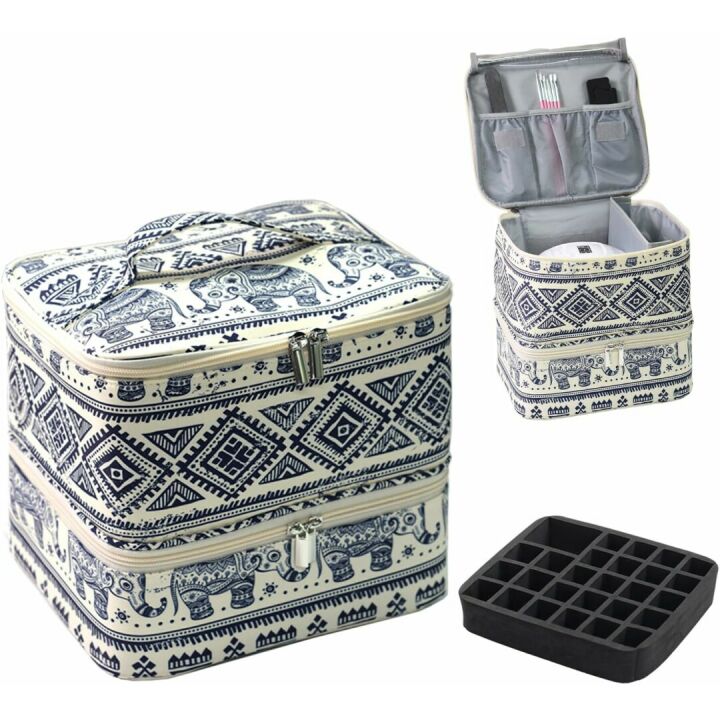 Nail Polish Organizer Bag - Portable 30 Bottle Storage