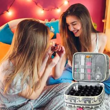 Nail Polish Organizer Bag - Portable 30 Bottle Storage