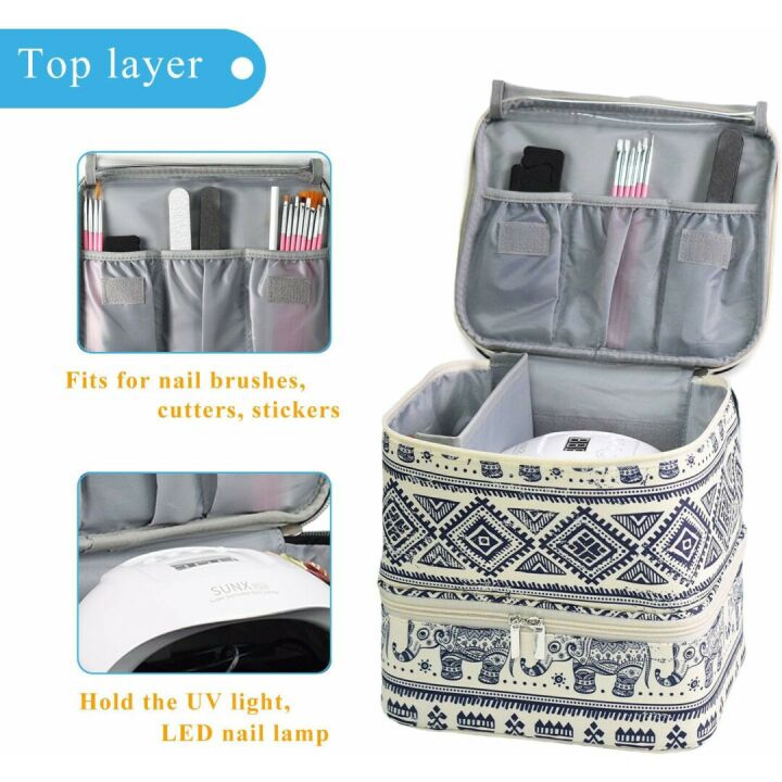 Nail Polish Organizer Bag - Portable 30 Bottle Storage