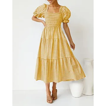 ZESICA Bohemian Summer Midi Dress for Stylish Outings