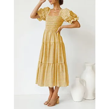 ZESICA Bohemian Summer Midi Dress for Stylish Outings