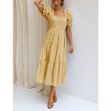 ZESICA Bohemian Summer Midi Dress for Stylish Outings
