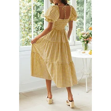 ZESICA Bohemian Summer Midi Dress for Stylish Outings