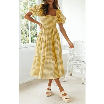 ZESICA Bohemian Summer Midi Dress for Stylish Outings