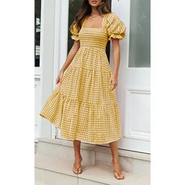 ZESICA Bohemian Summer Midi Dress for Stylish Outings