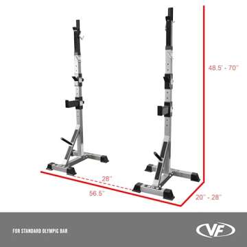 Valor Fitness BD-9 Independent Power Squat Stands for Home Gym Use