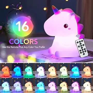 Cute Unicorn Night Light for Kids with Sound Machine