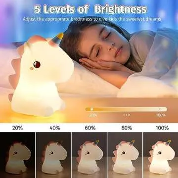 Cute Unicorn Night Light for Kids with Sound Machine