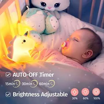 Cute Unicorn Night Light for Kids with Sound Machine