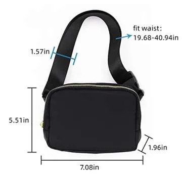 Fanny Packs for Women & Men-Mini Nylon Waist pack with 4 Zipper Pockets Belt bag with Adjustable Strap (YB-style1) for Running, Travel and Hiking