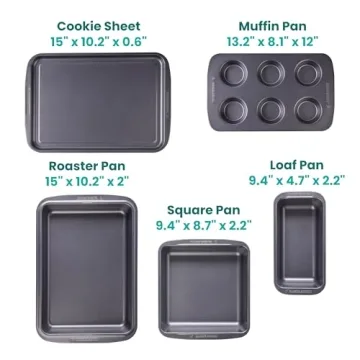 Baker's Secret Stackable Baking Set of 5 Essential Pans