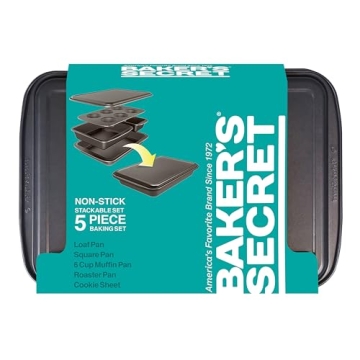 Baker's Secret Stackable Baking Set of 5 Essential Pans