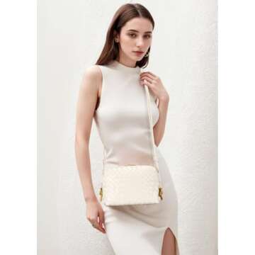 GASSDA Woven Crossbody Bags for Women,Woven Purses Small Shuoulder Bag for Women Woven Leather Handb...