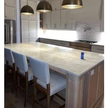 DAGONHIL 24 Inches Counter Height Bar Stools Set of 4, Upholstered Barstools with Wood Legs, Island Chairs for Kitchen Counter, Towel Cloth (Beige)