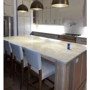 DAGONHIL 24 Inches Counter Height Bar Stools Set of 4, Upholstered Barstools with Wood Legs, Island Chairs for Kitchen Counter, Towel Cloth (Beige)