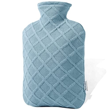 FORICOM Fuzzy Hot Water Bottle - Premium Soft Cover for Pain Relief & Warmth