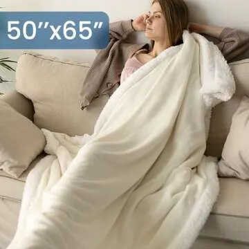 Everlasting Comfort Furry Sherpa Throw Blanket - Soft, Fluffy, Fuzzy, Plush, Thick, Minky Throws