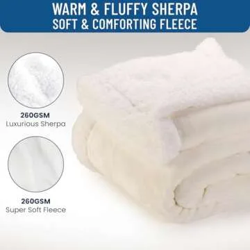 Everlasting Comfort Furry Sherpa Throw Blanket - Soft, Fluffy, Fuzzy, Plush, Thick, Minky Throws