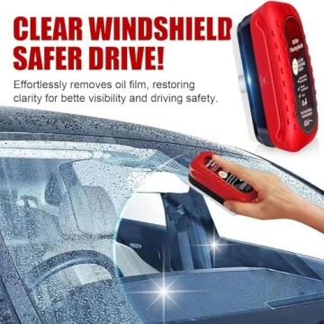 QUANROL 2-Pack Automotive Oil Film Cleaning Brush – Ultimate Glass Cleaner for Crystal Clear Drivi...