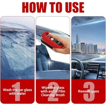 QUANROL Automotive Oil Film Cleaning Brush for Crystal Clear Driving