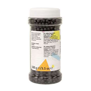 PME Black Edible Sugar Pearls for Stunning Desserts