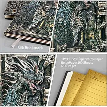 LongLongJin DND Notebook with 3D Embossed Leather Design