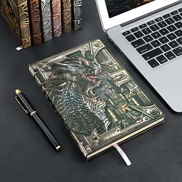 LongLongJin DND Notebook with 3D Embossed Leather Design
