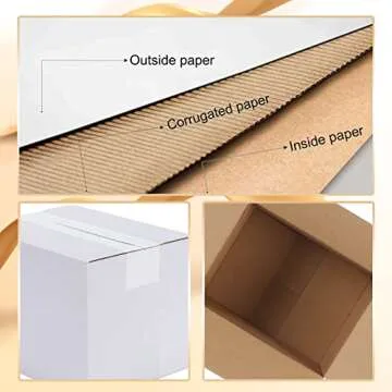 Calenzana 8x6x6 Shipping Boxes Set of 40, White Corrugated Cardboard Box for Mailing Packing Gifts Small Business