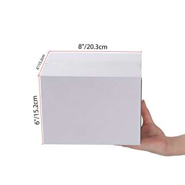 Calenzana 8x6x6 Shipping Boxes Set of 40, White Corrugated Cardboard Box for Mailing Packing Gifts Small Business