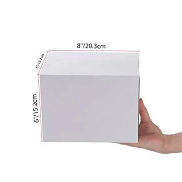 Calenzana 8x6x6 Shipping Boxes Set of 40, White Corrugated Cardboard Box for Mailing Packing Gifts Small Business