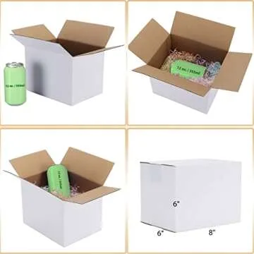 Calenzana 8x6x6 Shipping Boxes Set of 40, White Corrugated Cardboard Box for Mailing Packing Gifts Small Business