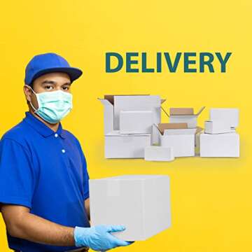 Calenzana 8x6x6 Shipping Boxes Set of 40, White Corrugated Cardboard Box for Mailing Packing Gifts Small Business