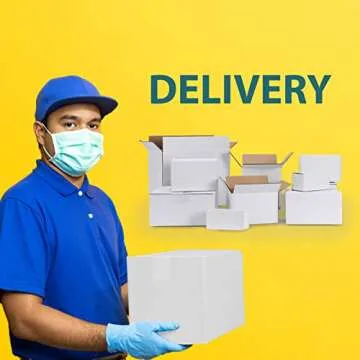 Calenzana 8x6x6 Shipping Boxes Set of 40, White Corrugated Cardboard Box for Mailing Packing Gifts Small Business