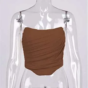 Strapless Vintage Boned Mesh Corset for Stunning Looks