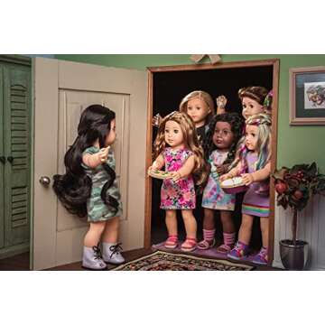 American Girl Truly Me 18-inch Doll Show Your Strong Side Outfit with Camo T-shirt Dress and White B...