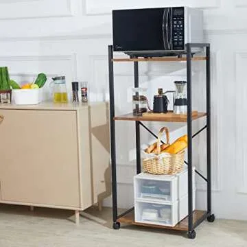 Argatin Kitchen Island - Stylish 3-Shelf Shelf Rack