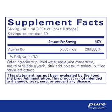 Pure Encapsulations B12 5,000 Liquid - Vitamin B12 Methylcobalamin Supplement to Support Energy, Ner...