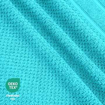 Feather & Stitch 100% Cotton 625 GSM Bath Towel Set of 6, Ultra Soft Highly Absorbent 2 Bath Towels, 2 Hand Towels & 2 Washcloth - Luxury Quick Dry Shower Towels