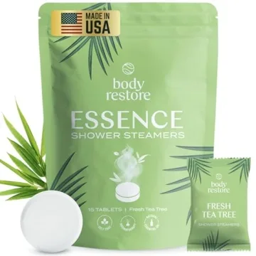 Body Restore Shower Steamers Aromatherapy 15 Pack - Tea Tree Stress Relief & Self Care