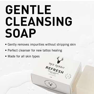 Mad Rabbit Refresh Gentle Coconut Based Cleansing Soap, 2 Pack - Tattoo Aftercare, Cleansing Ingredients, Made For All Skin Types, New Tattoo Healing & Hydrating Formula