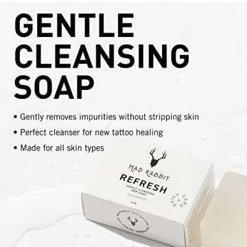 Mad Rabbit Refresh Gentle Coconut Based Cleansing Soap, 2 Pack - Tattoo Aftercare, Cleansing Ingredients, Made For All Skin Types, New Tattoo Healing & Hydrating Formula