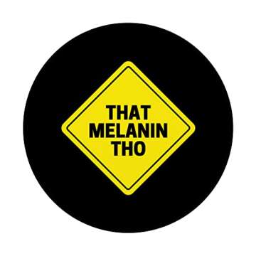 Caution Melanin Tho Official Registered Black Owned Business PopSockets Swappable PopGrip