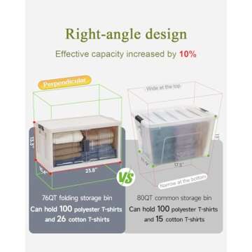 OlarHike 76QT Stackable Storage Bins with Lids