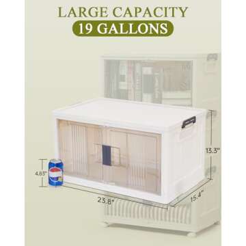 OlarHike 76QT Stackable Storage Bins with Lids