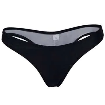 Women Sexy Lady Brazilian V-Style Ruched Ruffle Cheeky Bikini Bottom Thong Hot Summer Beachwear Black