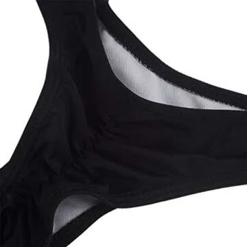 Women Sexy Lady Brazilian V-Style Ruched Ruffle Cheeky Bikini Bottom Thong Hot Summer Beachwear Black