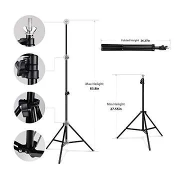 PHOPIK Photo Studio Backdrop Stand, 10ft Adjustable Photo Background Holder, Back Drop Banner Stand Support System Kit for Portrait & Studio Photography, Birthday Party