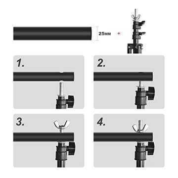 PHOPIK Photo Studio Backdrop Stand, 10ft Adjustable Photo Background Holder, Back Drop Banner Stand Support System Kit for Portrait & Studio Photography, Birthday Party