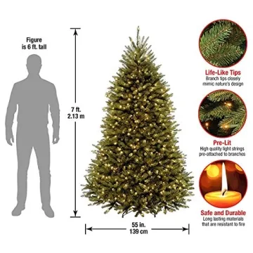 7.5ft Dunhill Fir Pre-Lit Christmas Tree with White Lights